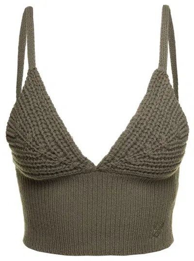 Blumarine Knit Top In Olive