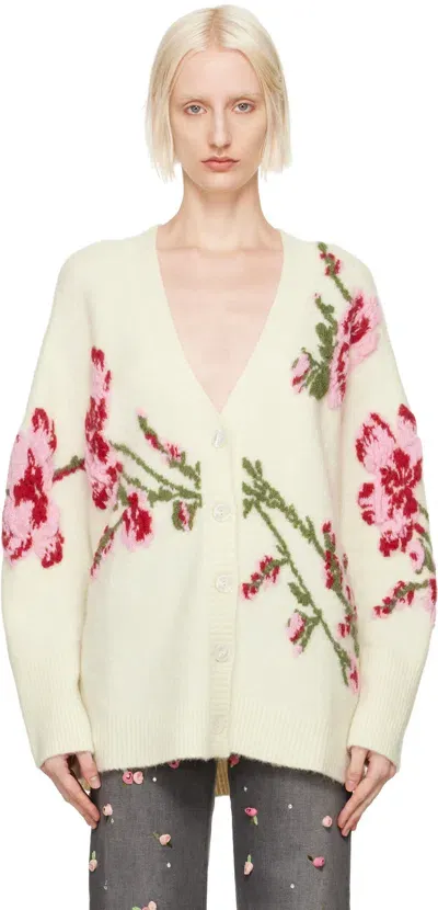 Blumarine Maxi Knit Cardigan In Multicolor