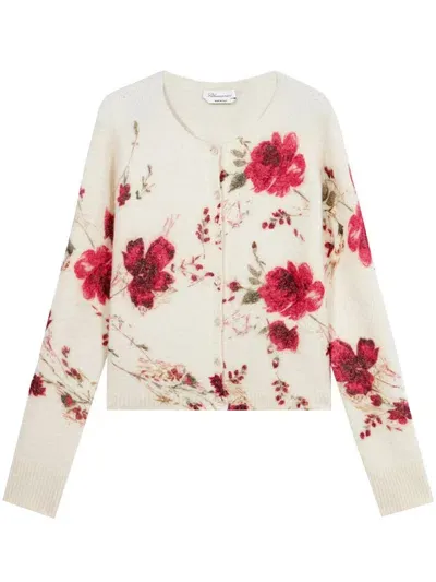 Blumarine Printed Sweater Clothing In Beige