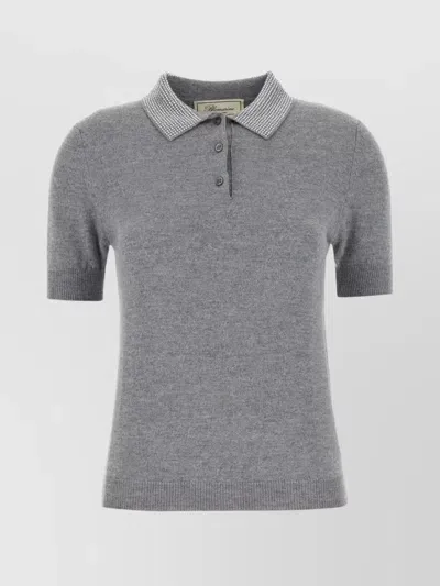 Blumarine Grey Wool Blend Polo Shirt