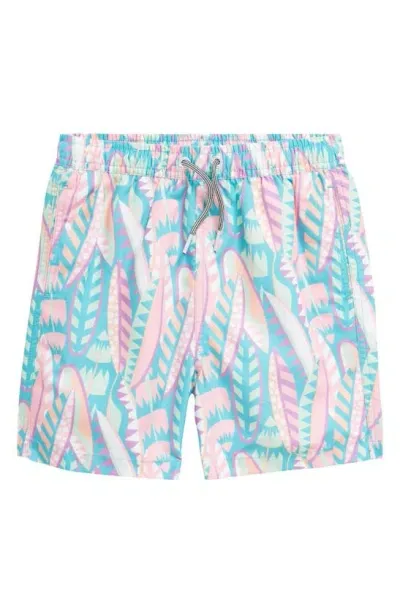 Boardies Kids' Long Board Swim Trunks In Teal