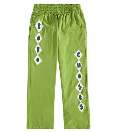 Bobo Choses Kids' Diamonds Cotton Sweatpants In Green