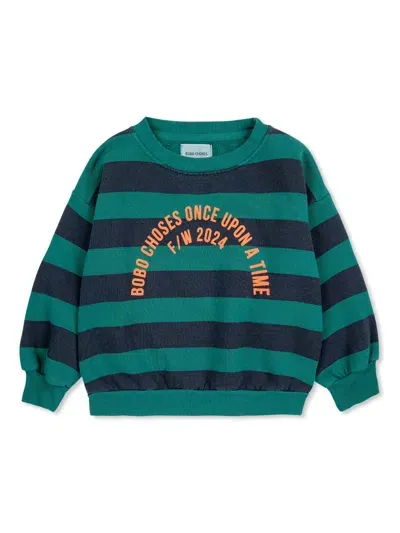 Bobo Choses Kids' Logo-print Sweatshirt In Green