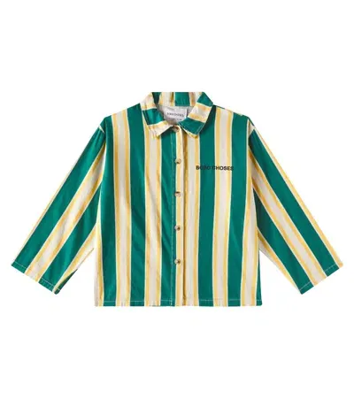 Bobo Choses Kids' Striped Cotton Shirt In Green