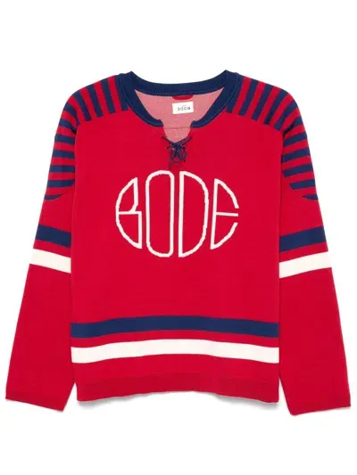 Bode Rink Sweater In Red