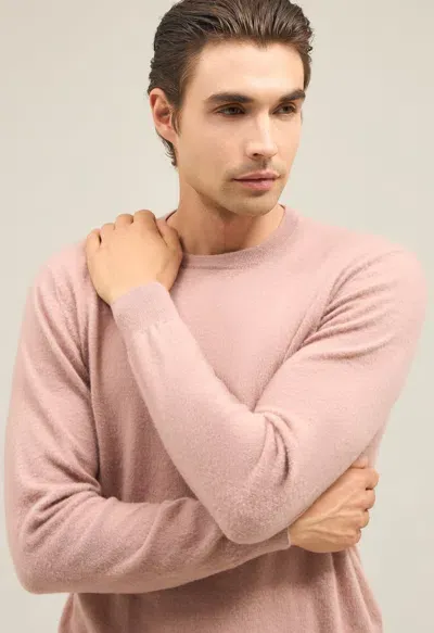 Boglioli Brushed Cashmere Crewneck In Pink