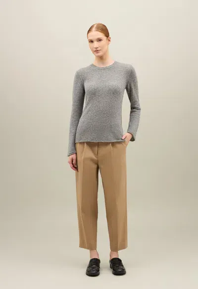 Boglioli Brushed Wool Cashmere Crewneck In Gray