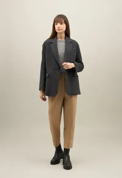 Boglioli Shetland Herringbone Otta Blazer In Gray