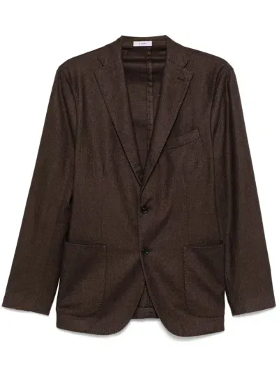 Boglioli Single-breasted Blazer In Brown