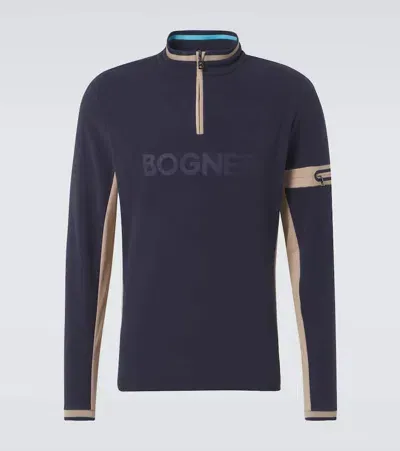 Bogner Gilbert Fleece Half-zip Sweatshirt In Blue