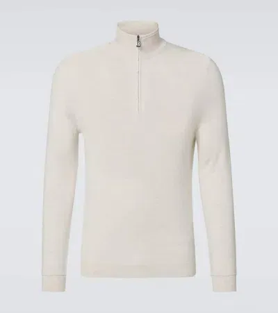 Bogner Ouri Wool Half-zip Sweater In White