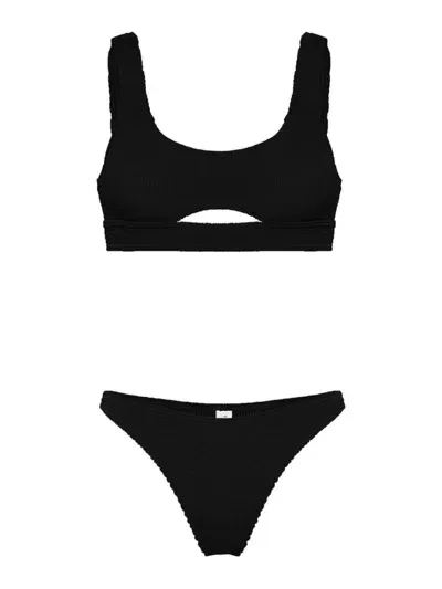 Bondeye Sasha Sinner Shirred Bikini In Black