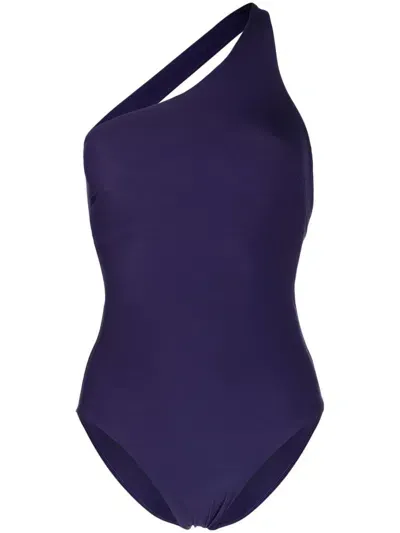 Bondi Born Colette Off-shoulder One-piece In Purple