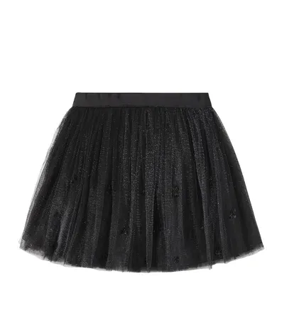 Bonpoint Kids' Pois Embellished Tulle Skirt In Black