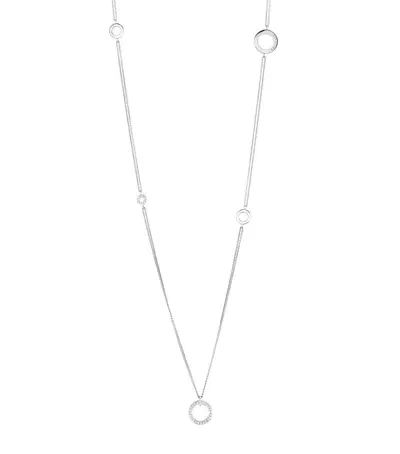 Boodles White Gold And Diamond Long Mini Roulette Necklace In Metallic