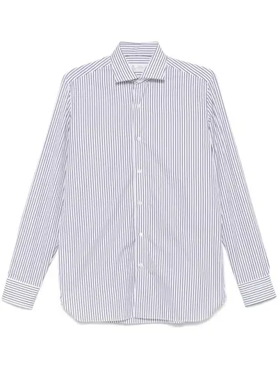 Borrelli Pinstiped Shirt In White