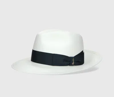 Borsalino Amedeo Fine Panama Wide Brim In Blue