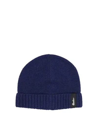 Borsalino Beanie In Eco Cashmere In Blue