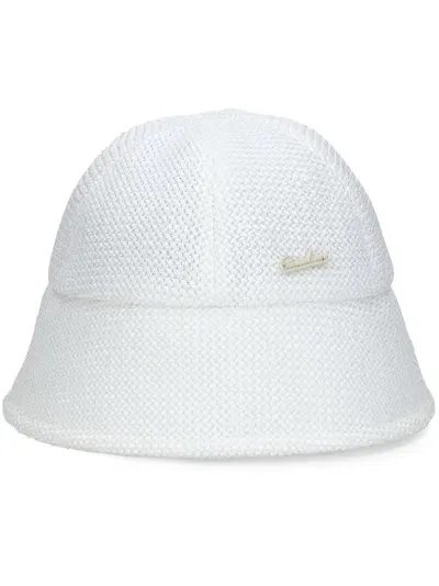 Borsalino Kori Logo-appliqué Bucket Hat In White