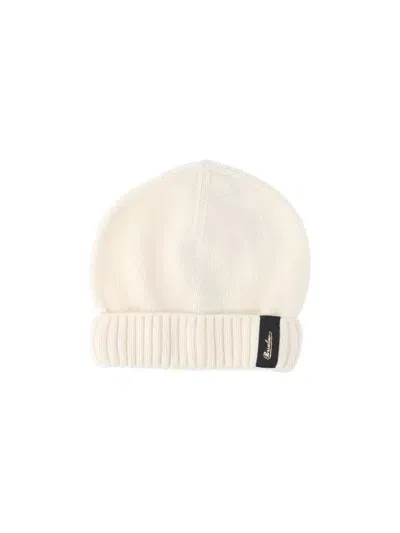 Borsalino Logo Beanie In White