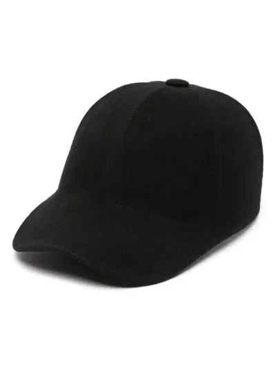 Borsalino Wool Baseball Cap In Black