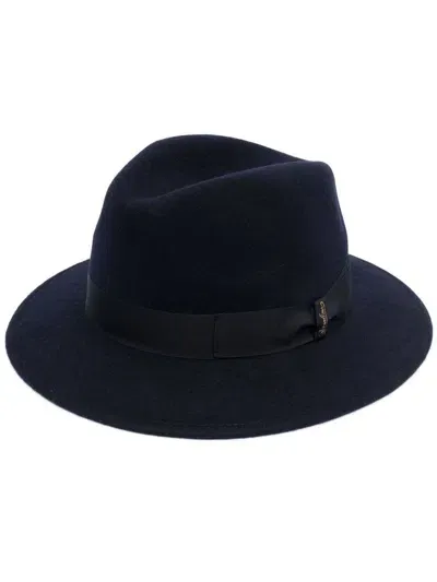 Borsalino Wool Fedora Hat In Blue