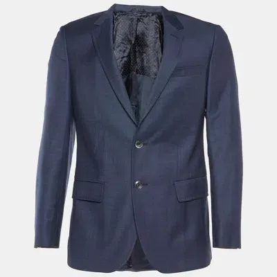 Pre-owned Boss By Hugo Boss Navy Blue Virgin Wool Single Breasted Blazer S