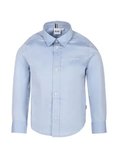 Bosswear Kids' Cotton Shirt In Blue