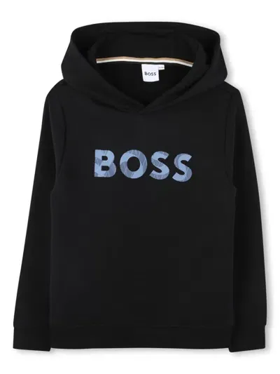 Bosswear Kids' Logo-print Hoodie In Black