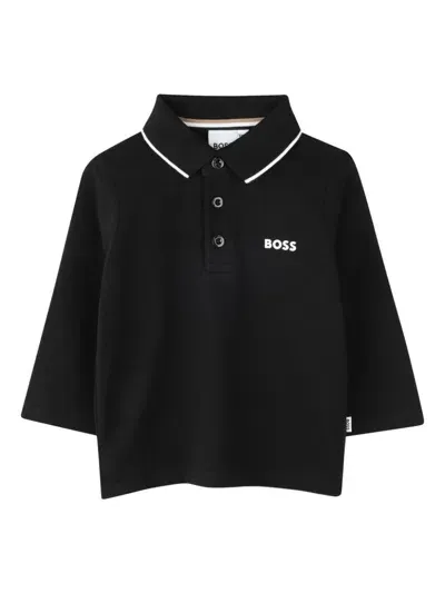 Bosswear Babies' Logo-print Polo Shirt In Black