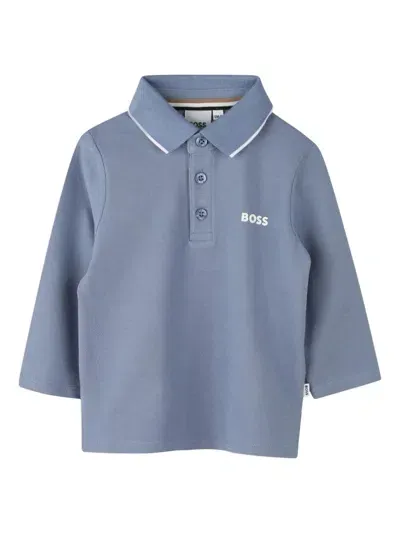 Bosswear Babies' Logo-print Polo Shirt In Blue