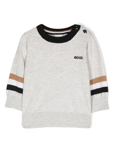 Bosswear Babies' Pullover Mit Logo-print In Grey