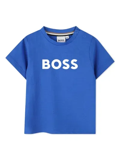 Bosswear Babies' Logo-print T-shirt In Blue