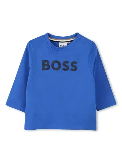 Bosswear Babies' Logo-print T-shirt In Blue