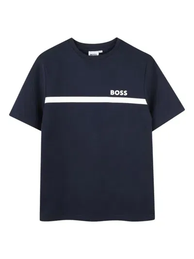 Bosswear Kids' Logo-print T-shirt (set Of Two) In Blue