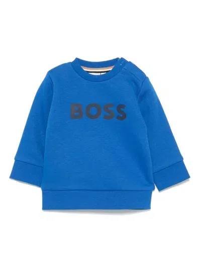 Bosswear Babies' Logo-tape Sweatshirt In Blue