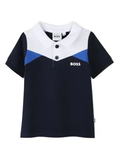 Bosswear Babies' Panelled Polo Shirt In Blue