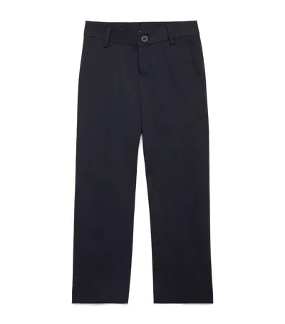 Bosswear Kids' Wool-blend Straight Trousers In Blue