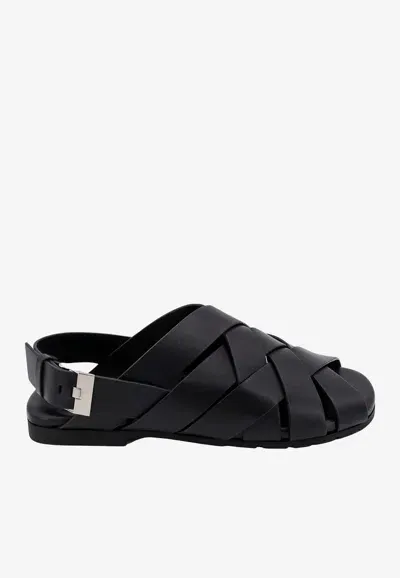 Bottega Veneta Man Alfie Man Black Sandals