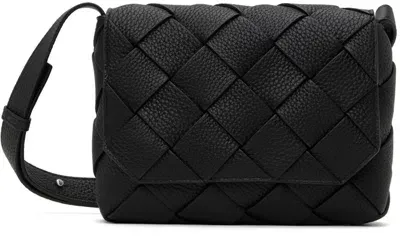 Bottega Veneta Diago Grained Leather Crossbody Bag In Black