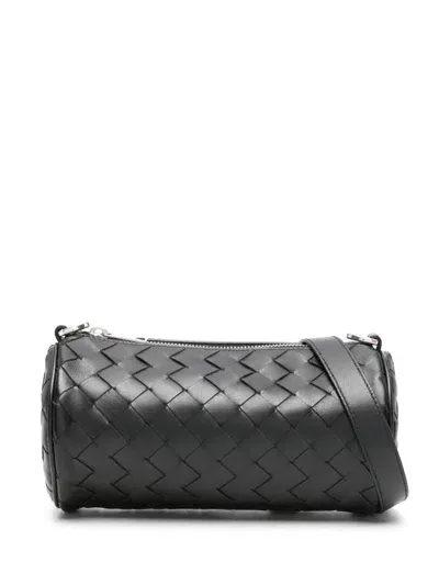 Bottega Veneta Black Mini Intrecciato Barrel Cross Body Bag