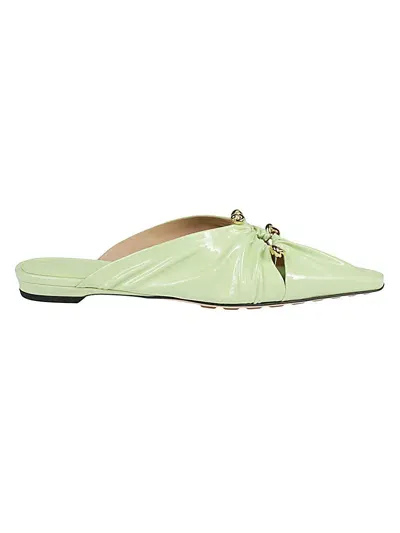 Bottega Veneta Bunnie Leather Mules In Green