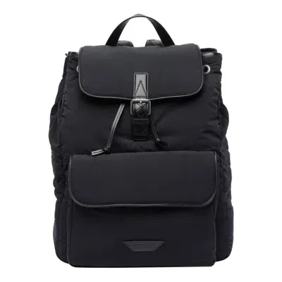 Bottega Veneta Mens Black-silver Nylon Intrecciato Brand-patch Woven Backpack