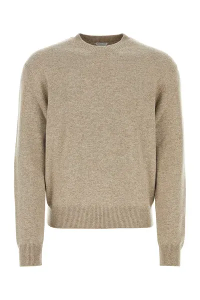 Bottega Veneta Knit Crewneck Patch Leather Intreccio-m Nd  Male In Gray