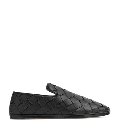 Bottega Veneta Lambskin Slippers In Black