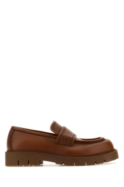 Bottega Veneta Haddock Leather Loafers In Brown