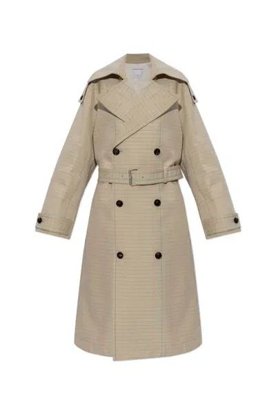 Bottega Veneta Notebook Trench Coat In Beige