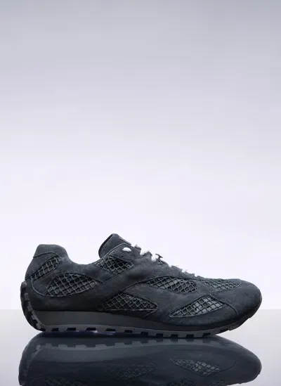 Bottega Veneta Orbit Leather Sneakers In Gray