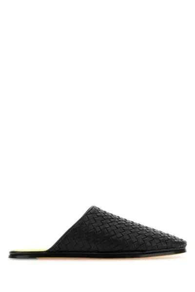 Bottega Veneta Black Intrecciato Slippers