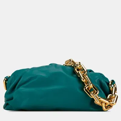 Pre-owned Bottega Veneta The Chain Pouch In Blue